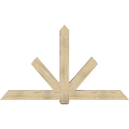 Ekena Millwork Kennewick Rough Sawn Timber Gable Bracket, Douglas Fir, 84"W x 49"H x 6"D x 6"F, 14/12 Pitch GBW084X49X0606KEN00RDF